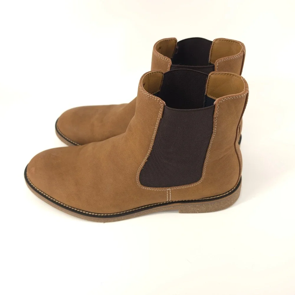 Dockers Mens Novi Chelsea Boot Vegan Leather Tan Brown Size 12M NWOB